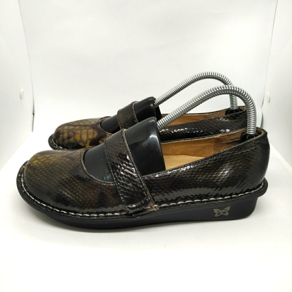 Alegria Feliz Snake Skin Print Mary Jane Style Comfort Shoes‎ Women's Size 39